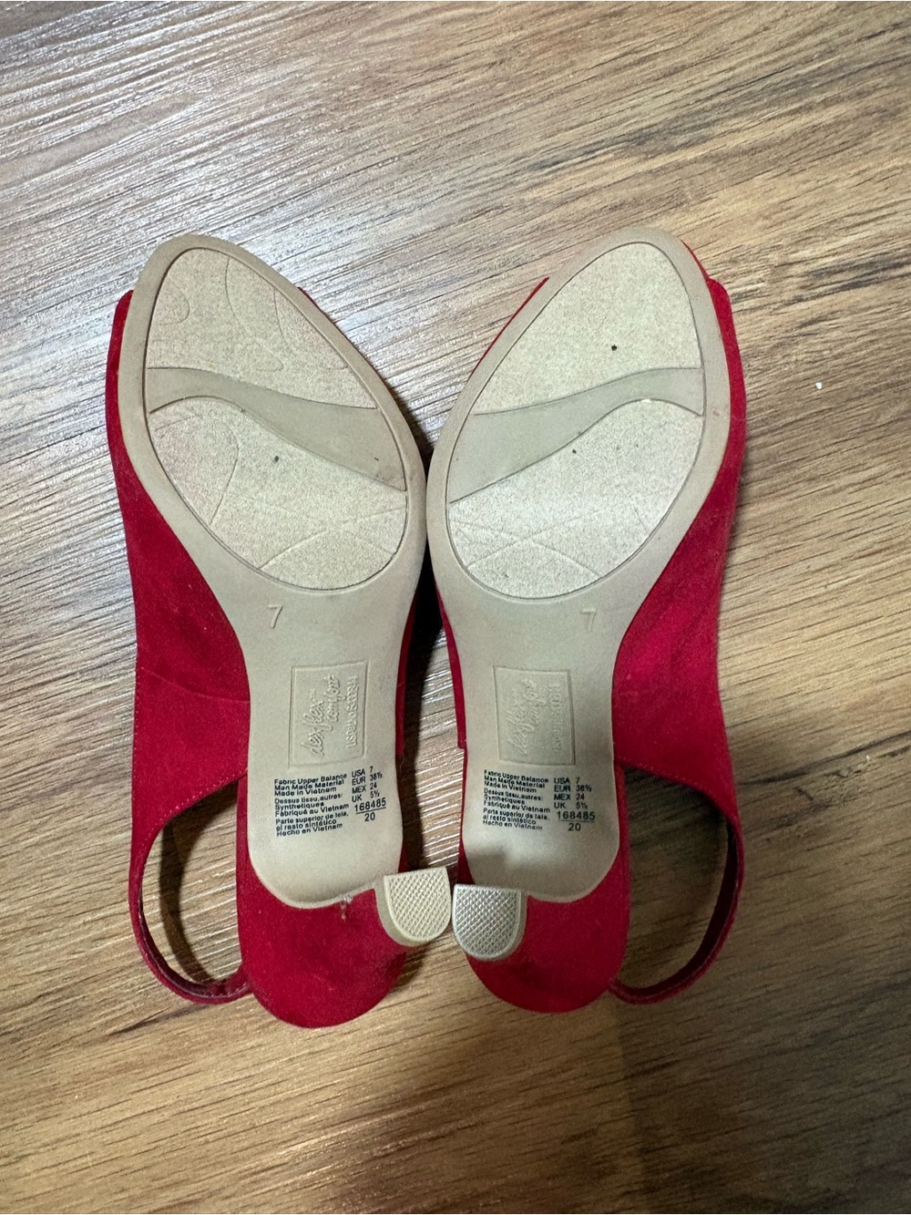 Apt. 9 red slingback peep-toe heels, women’s size 7. - Picture 3 of 4